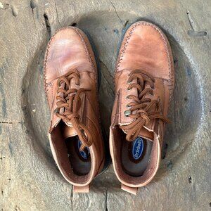 Dr. Scholl's Mily brown leather ankle lace-up travel comfy walking boots shoes